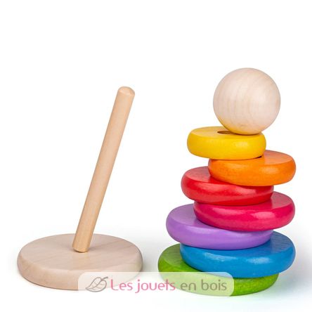 Jeu à empiler arc-en-ciel BJ-BB098 Bigjigs Toys 3