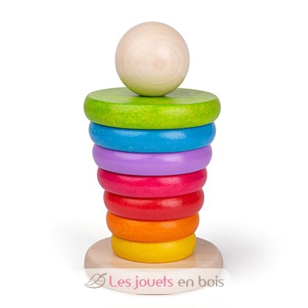 Jeu à empiler arc-en-ciel BJ-BB098 Bigjigs Toys 4