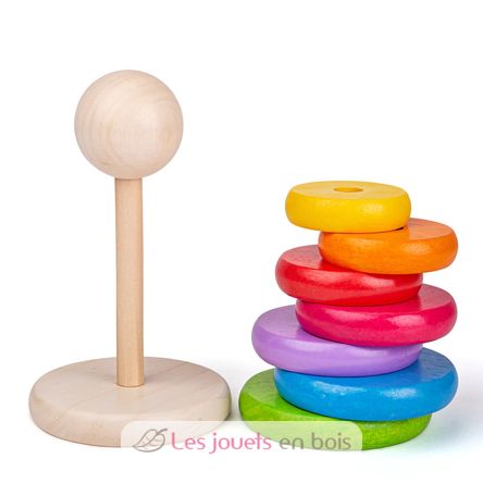 Jeu à empiler arc-en-ciel BJ-BB098 Bigjigs Toys 5