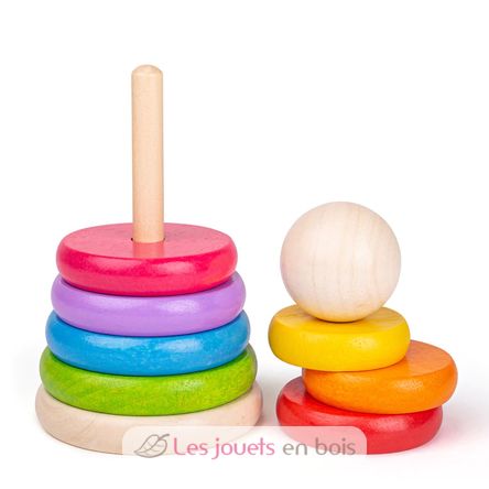 Jeu à empiler arc-en-ciel BJ-BB098 Bigjigs Toys 6