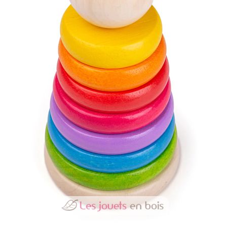 Jeu à empiler arc-en-ciel BJ-BB098 Bigjigs Toys 7