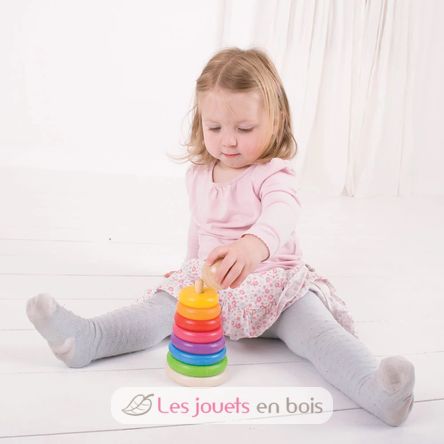 Jeu à empiler arc-en-ciel BJ-BB098 Bigjigs Toys 11