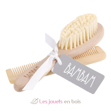 Brosse et peigne en bois BB81510 Bambam 1