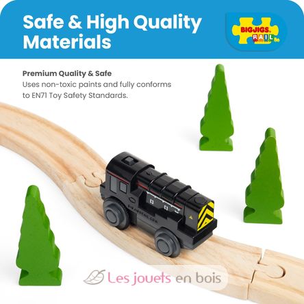 Locomotive de manœuvre noire à pile BJT311 Bigjigs Toys 7