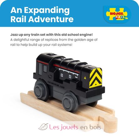 Locomotive de manœuvre noire à pile BJT311 Bigjigs Toys 8