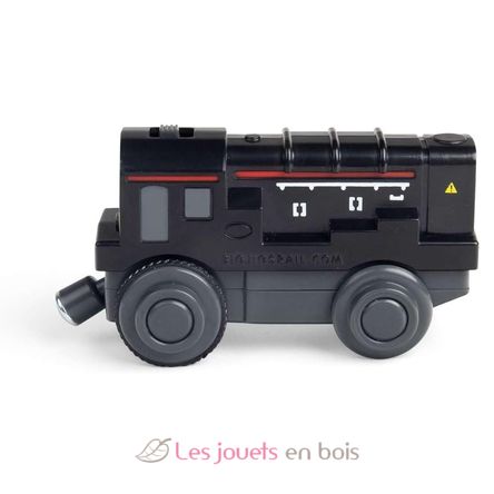 Locomotive de manœuvre noire à pile BJT311 Bigjigs Toys 2