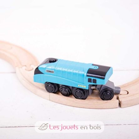 Locomotive à piles Mallard bleue BJT308 Bigjigs Toys 3