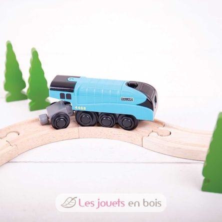 Locomotive à piles Mallard bleue BJT308 Bigjigs Toys 4