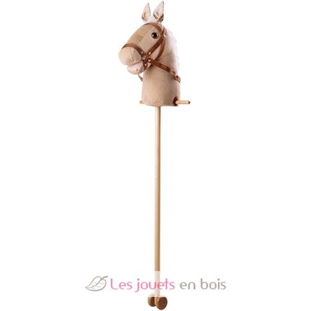 Cheval bâton en bois et velours côtelé BJ281 Bigjigs Toys 1