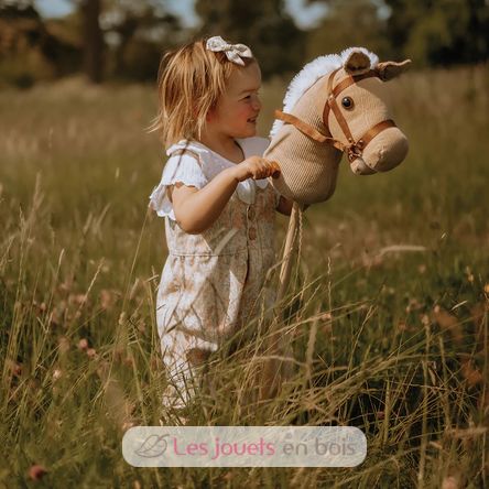 Cheval bâton en bois et velours côtelé BJ281 Bigjigs Toys 4