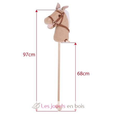 Cheval bâton en bois et velours côtelé BJ281 Bigjigs Toys 2