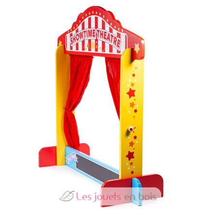 Théâtre de marionnette à doigts en bois avec 5 décors 28cm