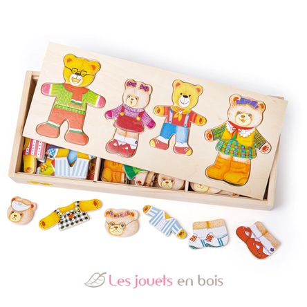 Famille ours à habiller en bois BJ766 Bigjigs Toys 1