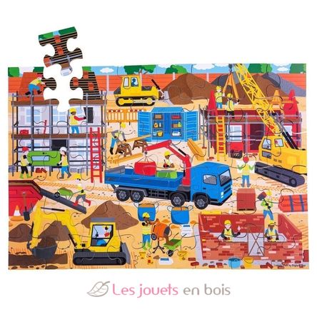 Puzzle géant Chantier de construction BJ914 Bigjigs Toys 1
