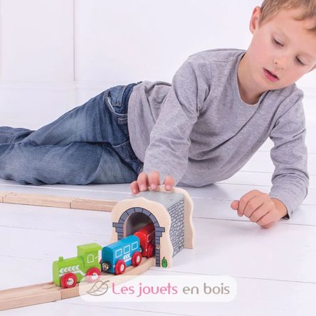 Tunnel de pierres grises en bois BJT120 Bigjigs Toys 3