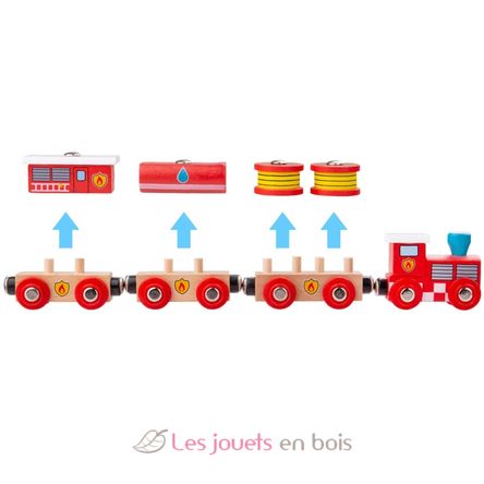Train en bois Secours Incendie BJT474 Bigjigs Toys 3