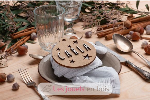 Boule de Noël personnalisable bois naturel VI-BN10 Vintiun 4