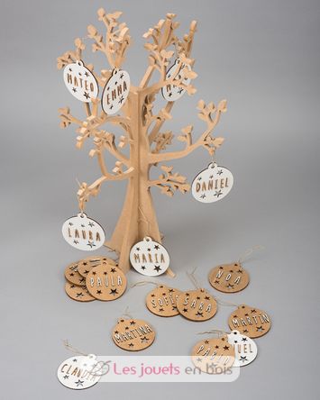 Boule de Noël personnalisable bois blanc VI-BN11 Vintiun 8