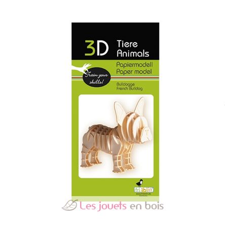 Maquette 3D en papier Bouledogue français FRI-11639 Fridolin 2