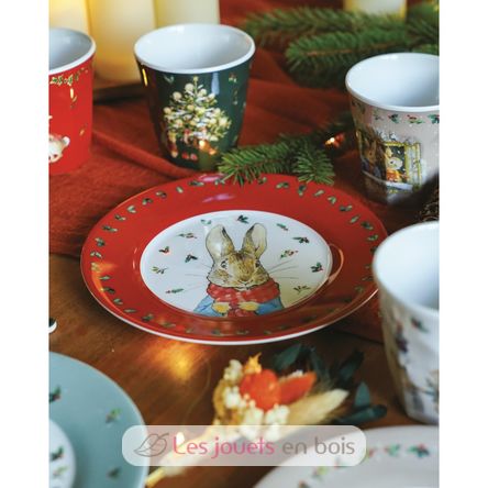 Assiette Pierre Lapin Noël rouge 20 cm PJ-BP924N Petit Jour 2