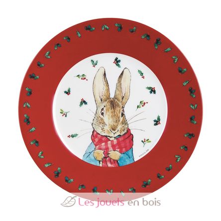 Assiette Pierre Lapin Noël rouge 20 cm PJ-BP924N Petit Jour 1