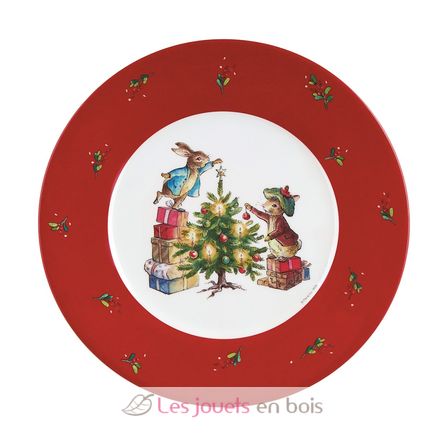 Assiette Pierre Lapin Noël avec Jeannot 20 cm PJ-BP925N Petit Jour 1