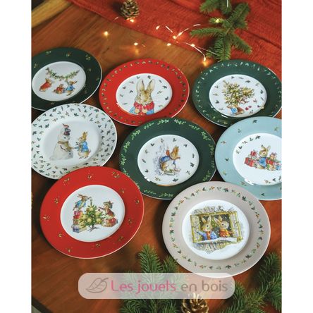 Assiette Pierre Lapin Noël verte 20 cm PJ-BP926N Petit Jour 3