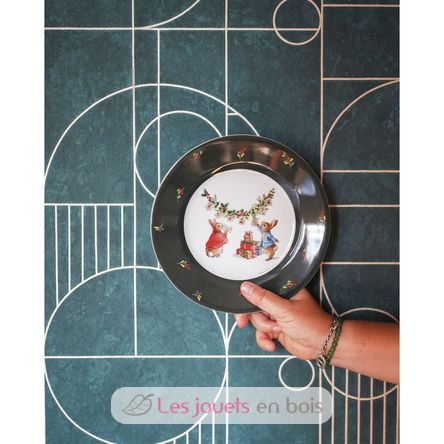 Assiette Pierre Lapin cartes de vœux de Noël 20 cm PJ-BP927N Petit Jour 2