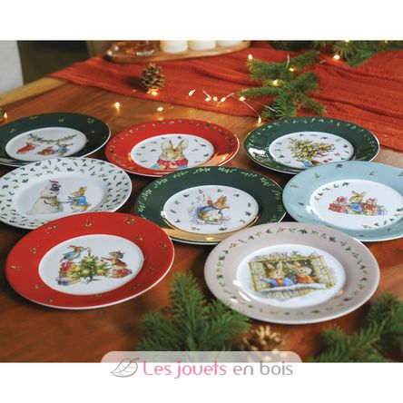 Assiette Pierre Lapin cartes de vœux de Noël 20 cm PJ-BP927N Petit Jour 3