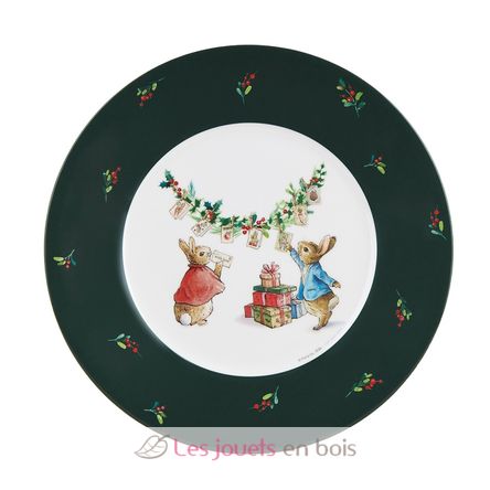 Assiette Pierre Lapin cartes de vœux de Noël 20 cm PJ-BP927N Petit Jour 1