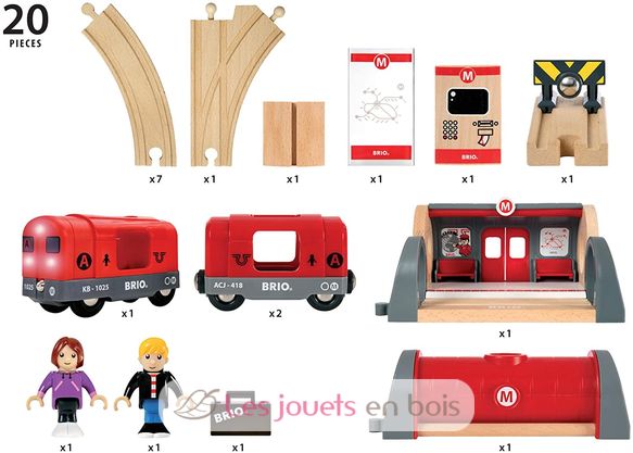 Jouet Hape Ensemble Urbain Train pour Circuit Train Bois 80 Pièces