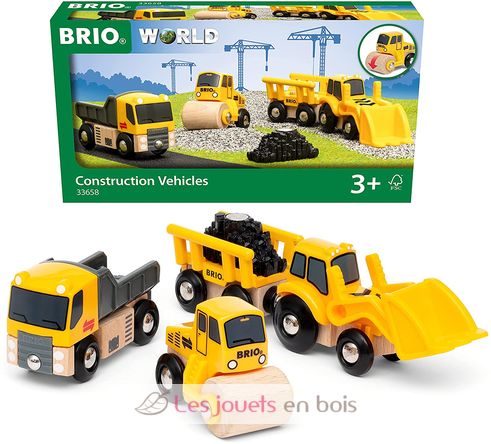 Coffret 3 engins de chantier 33658 Brio, parfait pour faire vivre