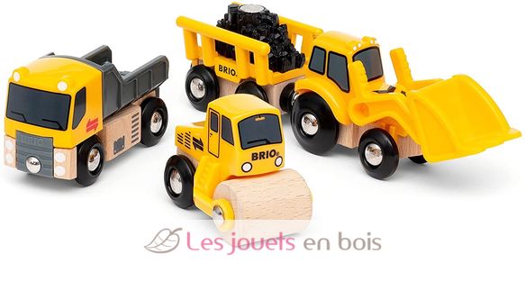 Coffret 3 engins de chantier 33658 Brio, parfait pour faire vivre