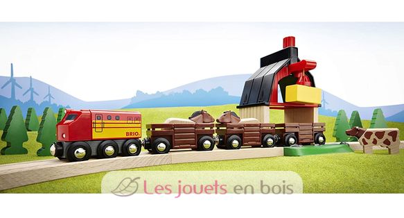 Train de la Ferme à Pile - BRIO - Circuit en bois - Wagon et chargement  aimanté inclus - Cdiscount Jeux - Jouets