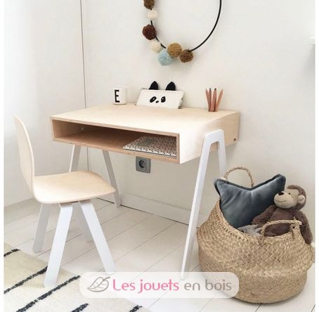 Chaise enfant 6 à 10 ans - Blanc KIDSCHAIRLARGEWH In2wood 2