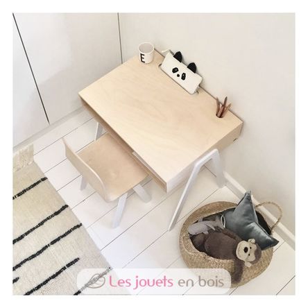 Bureau enfant 6 à 10 ans - Blanc KIDSDESKLARGEWH In2wood 6