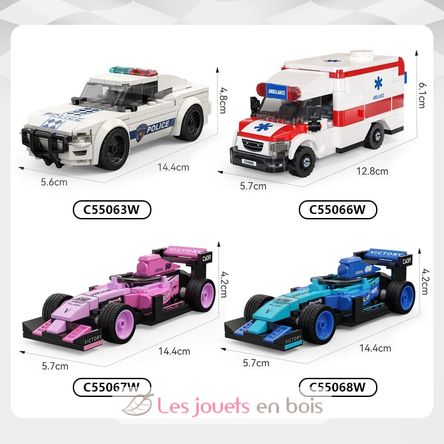 Coffret de 8 mini véhicules à construire C55048W CaDA 8