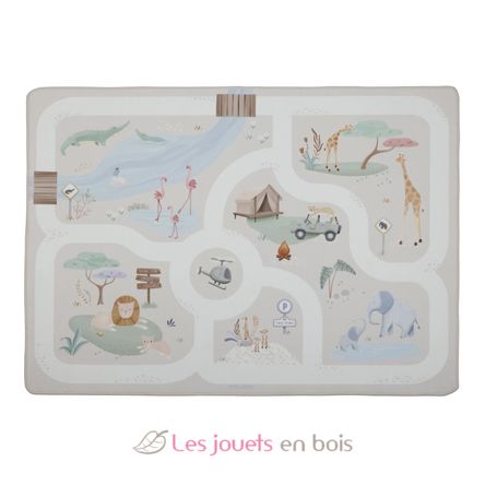 Tapis de jeu pour voiture Safari Friends LD7483 Little Dutch 1