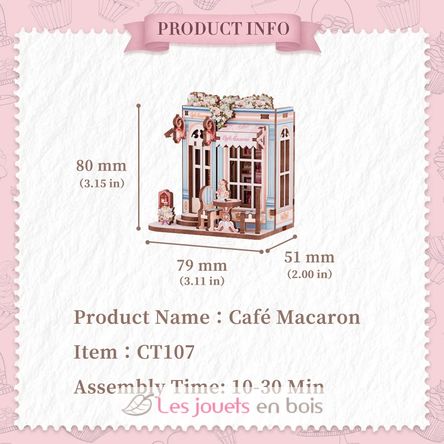 Mini Book Nook Café macarons CT107 Cartartem 7