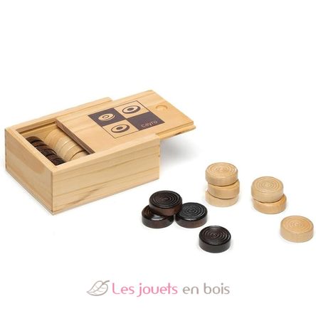 Pions en bois pour jeu de dames CA617 Cayro 1
