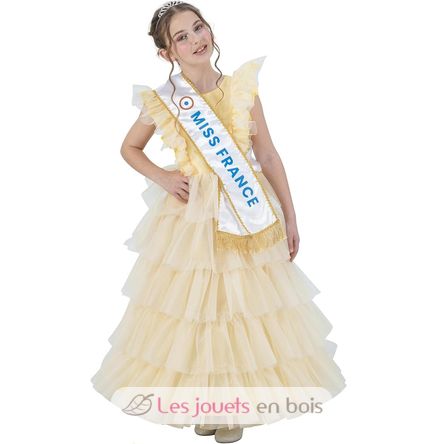 Déguisement Robe Miss France dorée 128 cm CHAKS-C4722128 Chaks 1