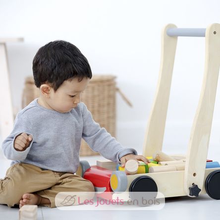 Chariot de marche avec cubes ASA009-71 Plan Toys 4