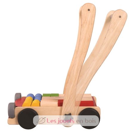 Chariot de marche avec cubes ASA009-71 Plan Toys 3
