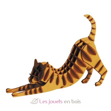 Maquette 3D en papier chat brun-roux FRI-11637 Fridolin 1