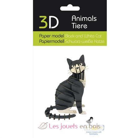 Maquette 3D en papier Chat noir et blanc FRI-11759 Fridolin 2