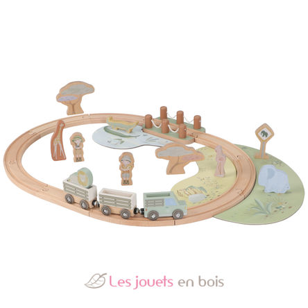 Circuit de train en bois Safari Friends LD7451 Little Dutch 5