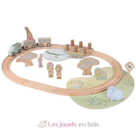 Circuit de train en bois Safari Friends LD7451 Little Dutch 6