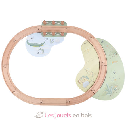Circuit de train en bois Safari Friends LD7451 Little Dutch 2