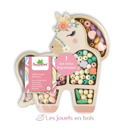 Coffret perles en bois Licorne SYCRE3284 Sycomore 2