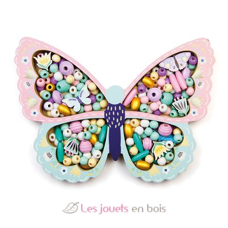 Coffret perles en bois Papillon SYCRE3289 Sycomore 1